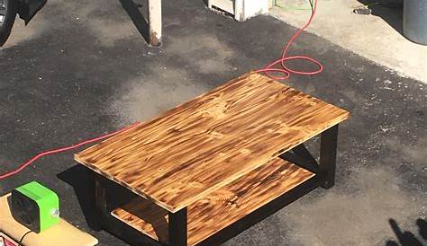 Coffee Table Burnt Wood