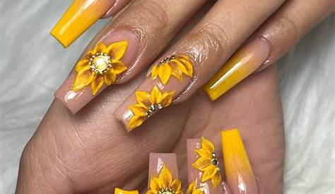 Coffin Sunflower Nail Designs 7+ References Loikahska