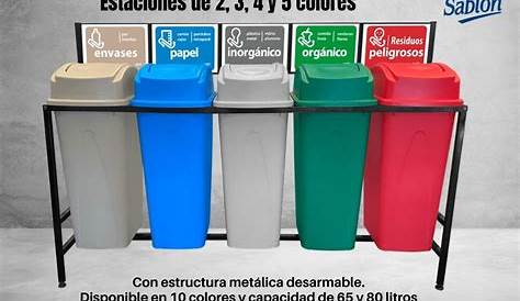 Set 3 Botes De Basura Ecologicos Para Reciclaje De 42 Lt C/u - $ 1,499.