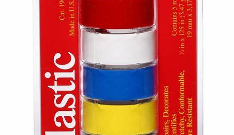 Four Multi-colored Rolls Of Scotch Tape Folded Stack On White. Stock