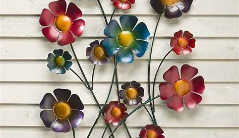 Green Embellished Flower Wall Decor Uniquely Living Metal flower
