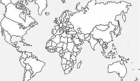 Carte du monde à colorier par pays - tout degorgement
