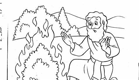 Free Printable Coloring Pages Of Moses And The Burning Bush Coloringpages