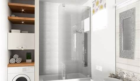 23 Stylish And Functional Bathrooms With Laundry Space | HomeMydesign
