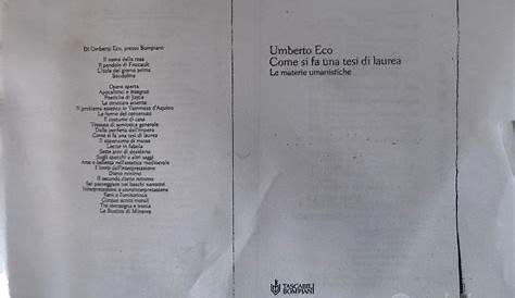 COME Scrivere UNA TESI - SCHEMA PER IMPOSTAZIONE TESI DI LAUREA