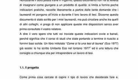 Tesi Acqua Dell Elba La Matricola Modello Per Laurea Magistrale Docsity