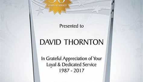 Long Service Award Sample For Hard Work | Template Presentation