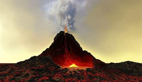 Composite Volcano Eruption Video Lava