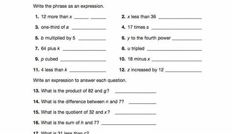 Mrs. Negron 6th Grade Math Class: Lesson 10.1 Modeling and Writing