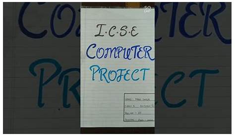 ICSE Computer project class 10 - YouTube