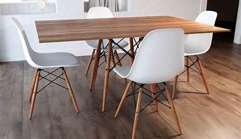 Conjunto Mesa Eiffel Preta 80cm + 4 Cadeiras Dkr Charles Eames Wood