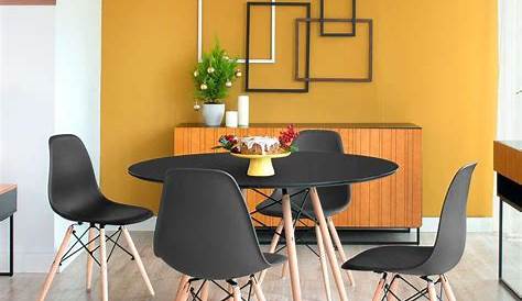 Conjunto de Mesa de Jantar com 4 Cadeiras Eames Eiffel Preto - Mobly