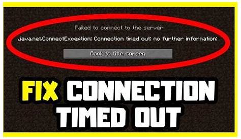 HOW TO FIX connection timed out no further