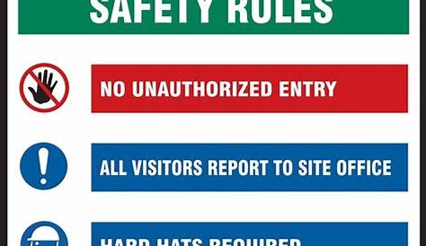 Construction Site Safety Rules Sample Poster For HSE Images & Videos