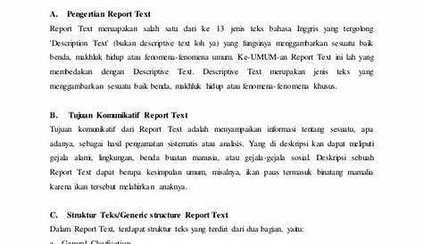 7 Contoh Report Text Pendek Bahasa Inggris Beserta Artinya - English Admin