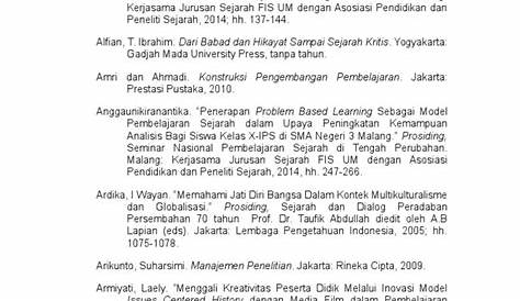 Contoh Daftar Pustaka Proposal Penelitian