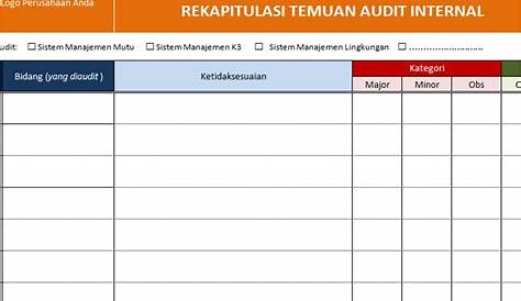 Contoh Form Pendukung SOP Audit Internal