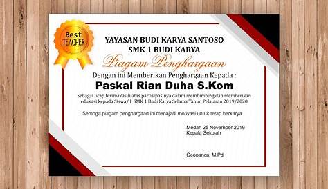 Download Contoh Piagam Penghargaan Juara Umum Siswa di Sekolah