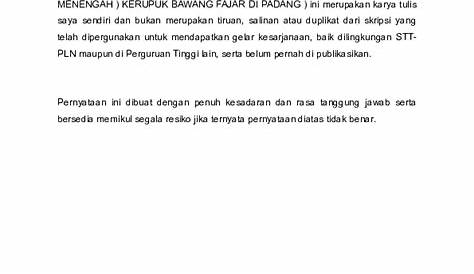 Contoh Surat Pernyataan Skripsi / Surat pernyataan merupakan surat