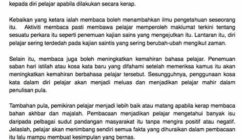 Contoh Karangan Bahasa Melayu Peperiksaan Akhir Tahun Tingkatan2