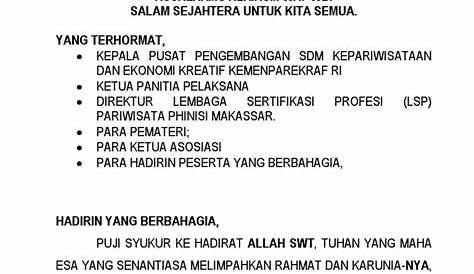 Contoh Sambutan Acara Pembukaan Diklat Fungsional Auditormuda