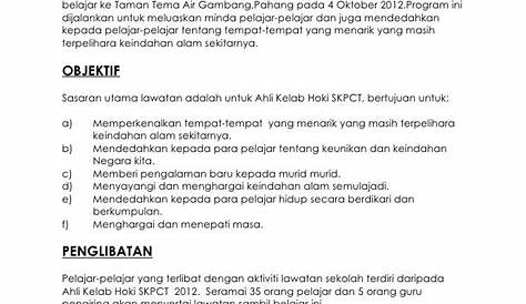 Contoh Kertas Kerja Untuk Lawatan