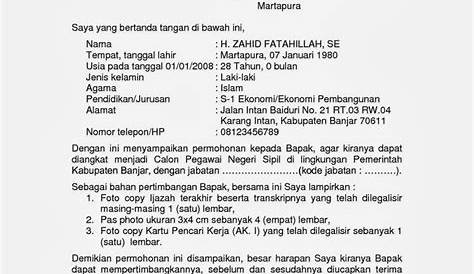 10 Contoh Surat Lamaran Kerja CPNS - ben jobs