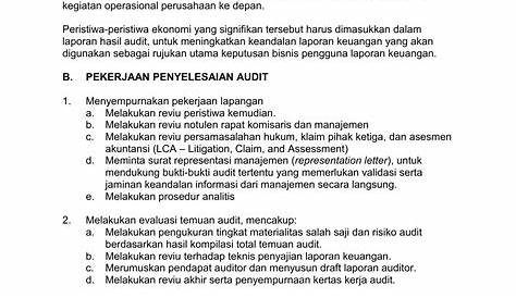 Contoh Laporan Audit Dalaman : Menyediakan rancangan tahunan dan