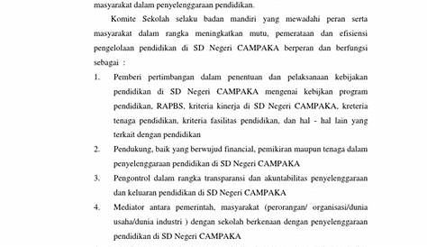 Contoh Laporan Program Kerja Komite Sekolah Sma : Tugas Pokok Dan