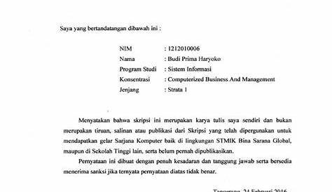 Contoh Surat Pernyataan Skripsi / Masa Studi Dan Penulisan Skripsi Di