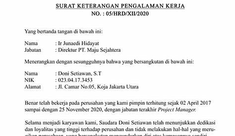 Surat Pengalaman Kerja | PDF