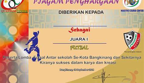 Download Format Piagam Penghargaan Word Untuk Juara Lomba & Juara kelas