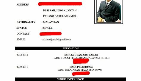 Contoh Resume Lepasan Spm Dalam Bahasa Melayu : Semoga perkongsian ini