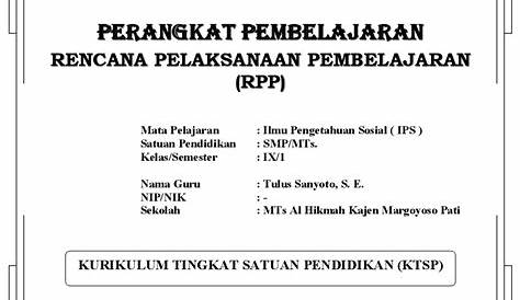 RPP dan Silabus Adiwiyata IPS Kelas 9 Semester Ganjil - Didno76.com