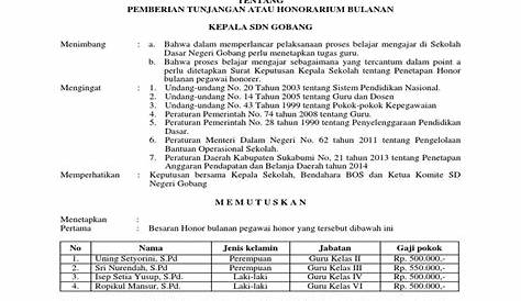 Contoh Sk Gaji Guru - Dunia Belajar