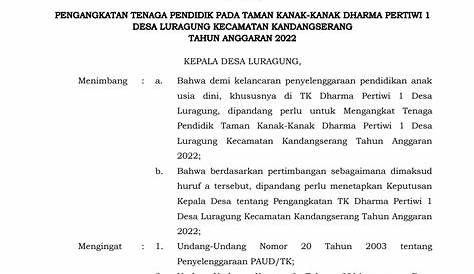 Contoh Sk Guru Paud Dari Kepala Desa ~ Pertanyaan & Jawaban