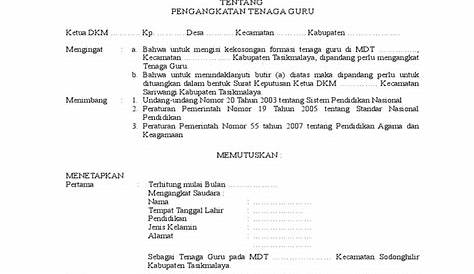Download Contoh SK Pembagian Tugas Guru Terbaru 2019/2020 - SIAP UJIAN