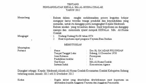 Contoh Surat Pemberhentian Guru Dari Yayasan - Contoh SK Guru Tetap