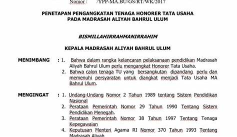 Contoh SK Pengangkatan Guru Honor | PDF