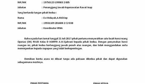 Contoh Berita Acara Serah Terima Dalam Bahasa Inggris - Contoh Surat