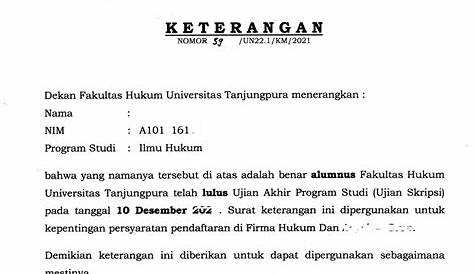 Contoh Surat Keterangan Aktif Kuliah Universitas Tanjungpura Pontianak