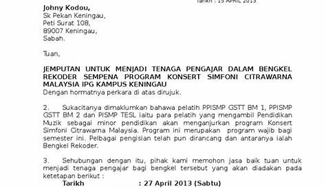 Contoh Surat Jemputan Penceramah Pdf - letter.7saudara.com