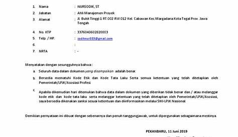 Contoh Surat Kebenaran Data | PDF