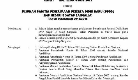 Susunan Panitia Contoh Sk Ppdb Contoh Surat Keputusan Panitia Riset