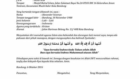 Contoh Surat Keterangan Masuk Islam Dari Masjid Contoh Surat - Vrogue