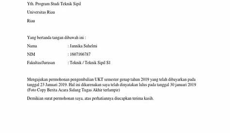 Surat Pengembalian Dana / Contoh Surat Permohonan Pengembalian Dana