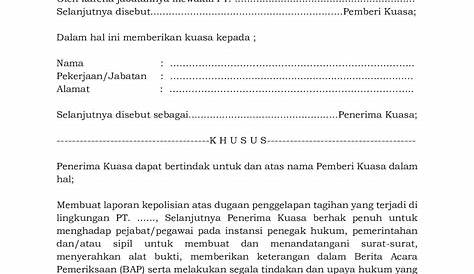 Contoh Surat Kuasa Pendampingan Di Kepolisian – Contoh Terbaru