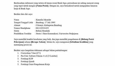 23 Contoh Surat Lamaran Kerja Terbaik yang Dilirik HRD [+Template