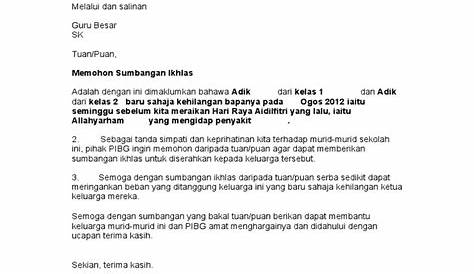 (PDF) Surat Memohon Sumbangan Ikhlas - Kematian A - DOKUMEN.TIPS