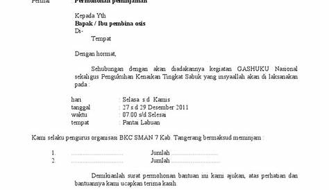 Contoh Surat Peminjaman Barang Yang Dapat Dijadikan Referensi 48190